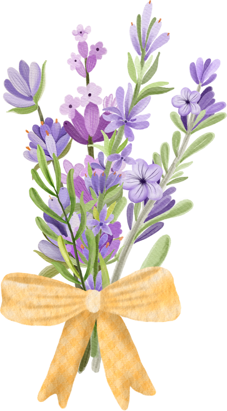 Lavender watercolor bouquet